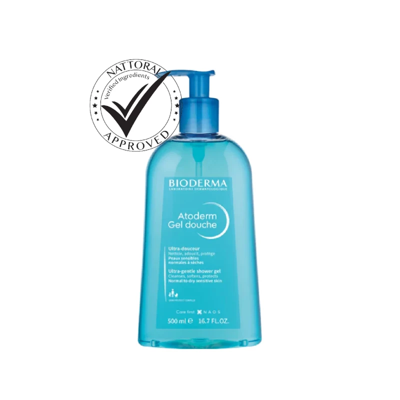 Bioderma Atoderm Gel Douche Face & Body Cleanser For Normal To Dry Sensitive Skin, 500Ml