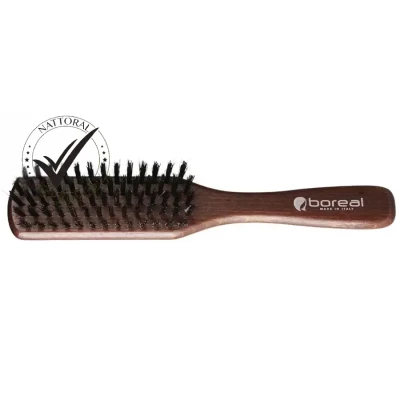 Boreal Rectangular Flat Model Wood Handle Hair Brush-Reinforced Bristle
