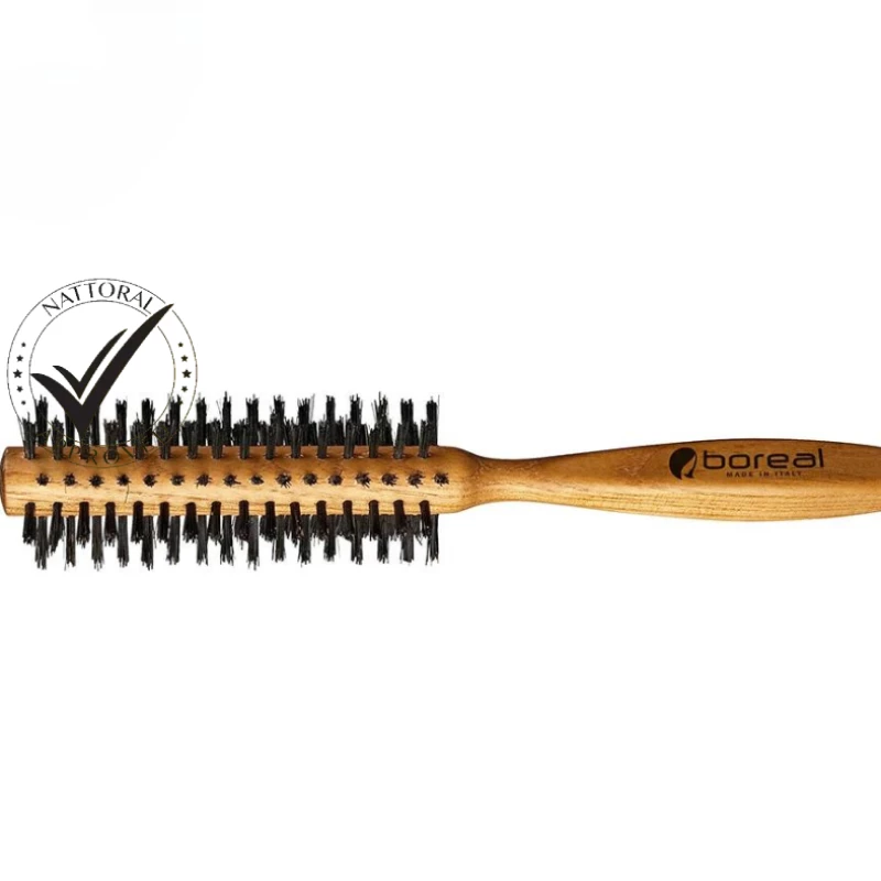 Boreal Medium Wood Roller Hair Brush- Pure Bristle