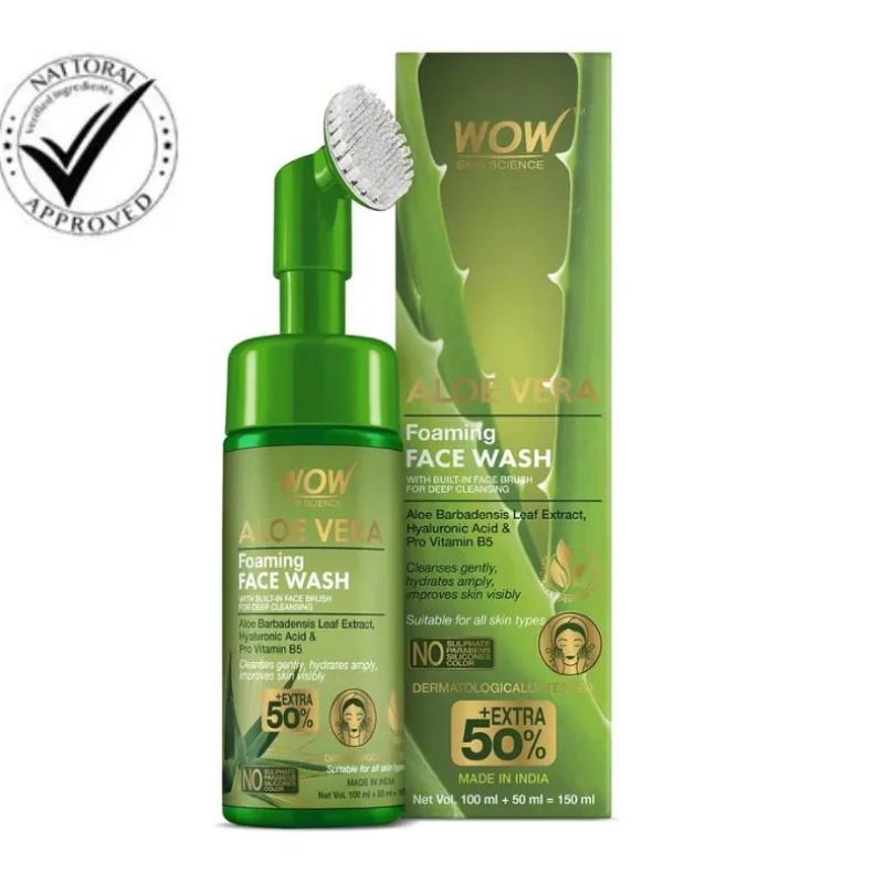 Wow Skin Science Aloevera Fw W/ Brush 150Ml