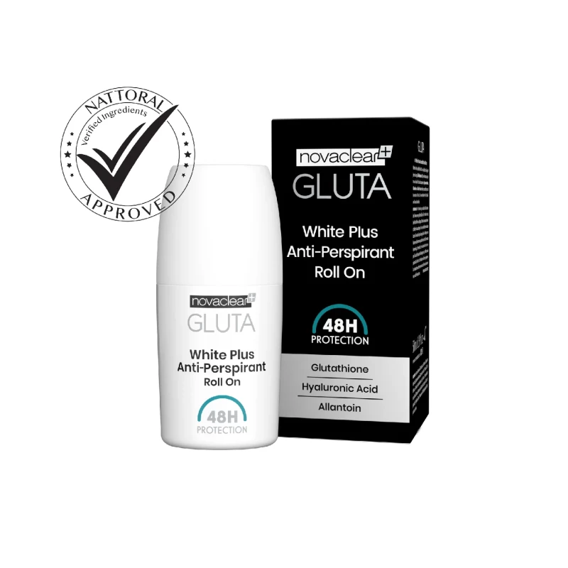 Gluta White Plus Antiperspirant Roll-On Underarm Whitening With Glutathione- 50Ml- Novaclear